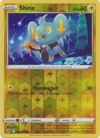 Karta Pokémon - Crown Zenith - 040/159 - Shinx (Reverse Holo)