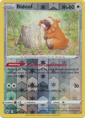 Karta Pokémon - Crown Zenith - 111/159 - Bidoof (Reverse Holo)