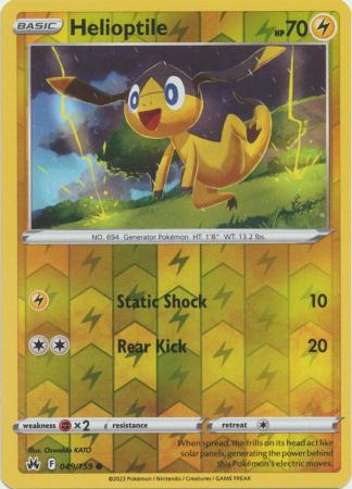 Karta Pokémon - Crown Zenith - 049/159 - Helioptile (Reverse Holo)