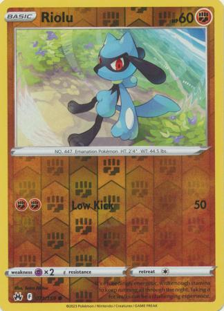 Karta Pokémon - Crown Zenith - 071/159 - Riolu (Reverse Holo)