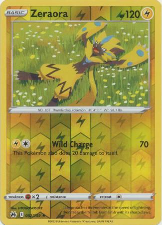Karta Pokémon - Crown Zenith - 052/159 - Zeraora (Reverse Holo)