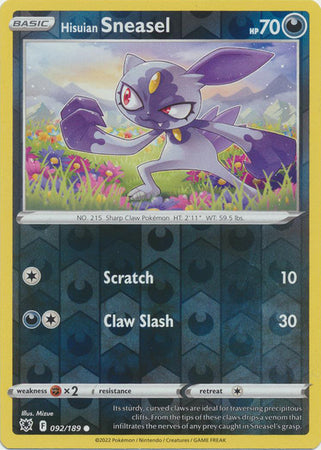 Karta Pokémon - Astral Radiance - 092/189 - Hisuian Sneasel (Reverse Holo)