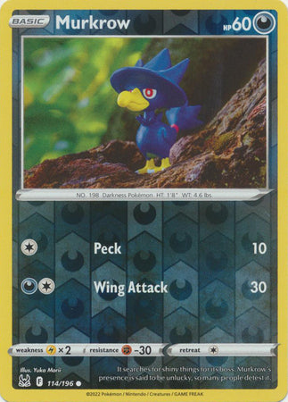 Karta Pokémon - Lost Origin - 114/196 - Murkrow (Reverse Holo)