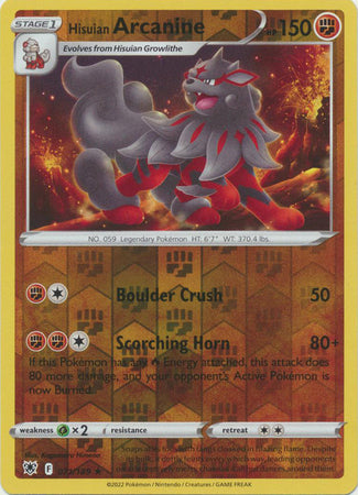 Karta Pokémon - Astral Radiance - 071/189 - Hisuian Arcanine (Reverse Holo)