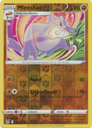 Karta Pokémon - Lost Origin - 104/196 - Mienshao (Reverse Holo)