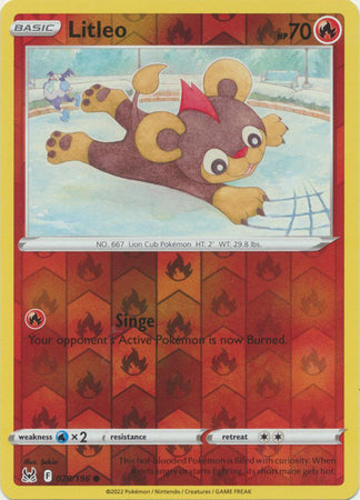 Karta Pokémon - Lost Origin - 028/196 - Litleo (Reverse Holo)