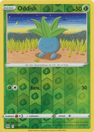 Karta Pokémon - Lost Origin - 001/196 - Oddish (Reverse Holo)