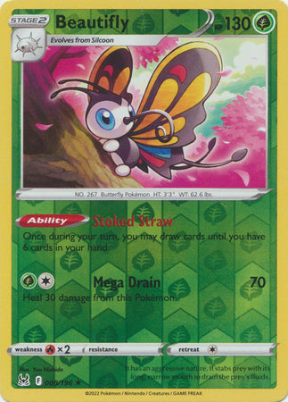 Karta Pokémon - Lost Origin - 008/196 - Beautifly (Reverse Holo)