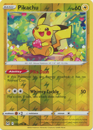 Karta Pokémon - Lost Origin - 052/196 - Pikachu (Reverse Holo)