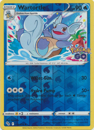 Karta Pokémon - Pokémon GO - 016/078 - Wartortle (Reverse Holo)