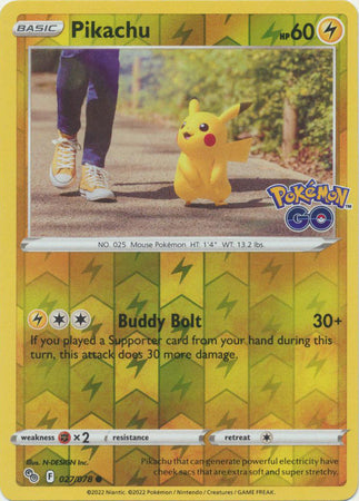 Karta Pokémon - Pokémon GO - 027/078 - Pikachu (Reverse Holo)