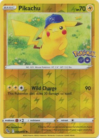 Karta Pokémon - Pokémon GO - 028/078 - Pikachu (Reverse Holo)