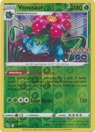 Karta Pokémon - Pokémon GO - 003/078 - Venusaur (Reverse Holo)