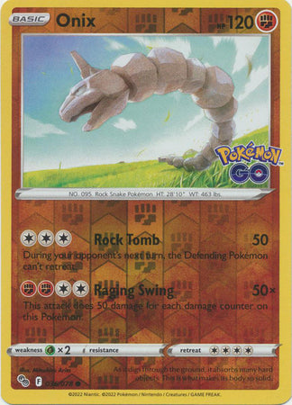 Karta Pokémon - Pokémon GO - 036/078 - Onix (Reverse Holo)