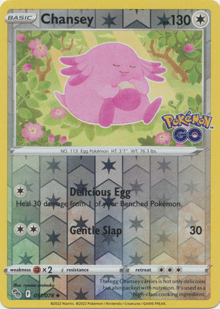 Karta Pokémon - Pokémon GO - 051/078 - Chansey (Reverse Holo)
