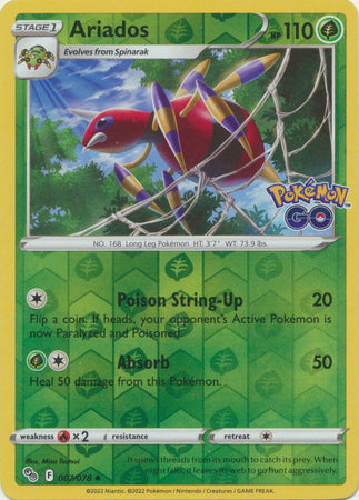Karta Pokémon - Pokémon GO - 007/078 - Ariados (Reverse Holo)