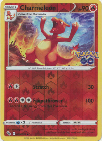 Karta Pokémon - Pokémon GO - 009/078 - Charmeleon (Reverse Holo)