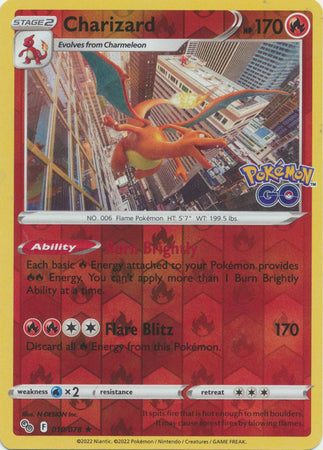 Karta Pokémon - Pokémon GO - 010/078 - Charizard (Reverse Holo)