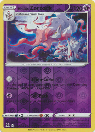 Karta Pokémon - Lost Origin - 076/196 - Hisuian Zoroark (Reverse Holo)