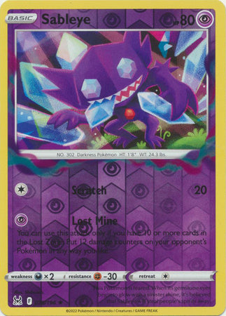 Karta Pokémon - Lost Origin - 070/196 - Sableye (Reverse Holo)