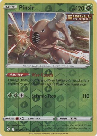 Karta Pokémon - Evolving Skies - 001/203 - Pinsir (Reverse Holo)