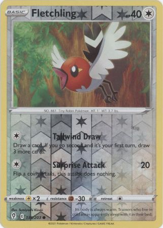 Karta Pokémon - Evolving Skies - 138/203 - Fletchling (Reverse Holo)