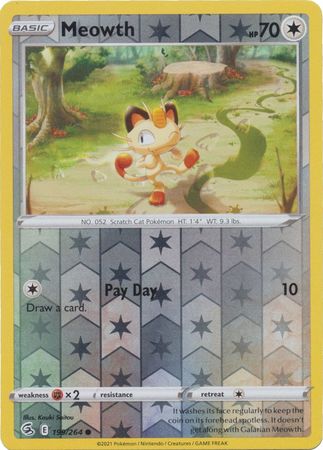 Karta Pokémon - Fusion Strike - 199/264 - Meowth (Reverse Holo)