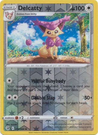 Karta Pokémon - Fusion Strike - 211/264 - Delcatty (Reverse Holo)