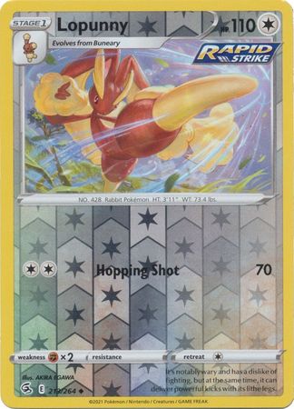 Karta Pokémon - Fusion Strike - 213/264 - Lopunny (Reverse Holo)