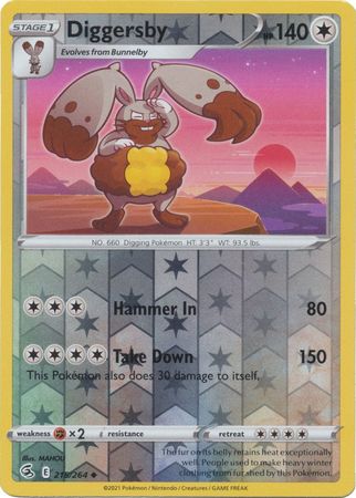 Karta Pokémon - Fusion Strike - 215/264 - Diggersby (Reverse Holo)