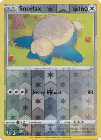 Karta Pokémon - Fusion Strike - 206/264 - Snorlax (Reverse Holo)