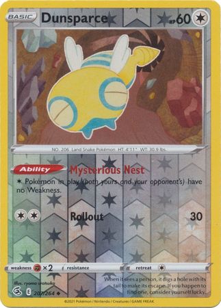 Karta Pokémon - Fusion Strike - 207/264 - Dunsparce (Reverse Holo)