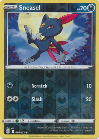 Karta Pokémon - Brilliant Stars - 086/172 - Sneasel (Reverse Holo)