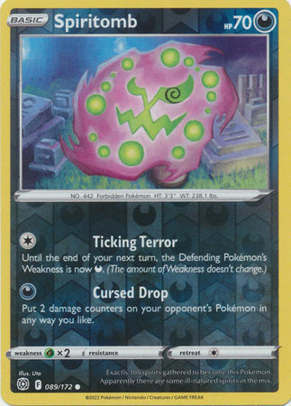 Karta Pokémon - Brilliant Stars - 089/172 - Spiritomb (Reverse Holo)