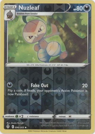 Karta Pokémon - Evolving Skies - 096/203 - Nuzleaf (Reverse Holo)
