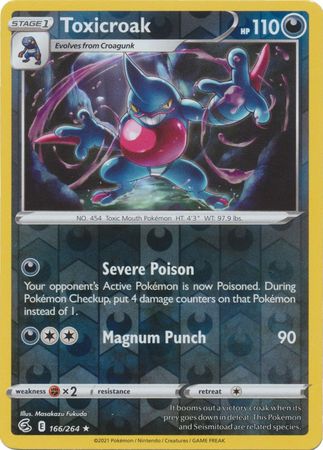 Karta Pokémon - Fusion Strike - 166/264 - Toxicroak (Reverse Holo)