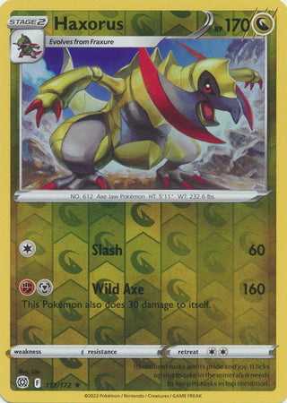 Karta Pokémon - Brilliant Stars - 112/172 - Haxorus (Reverse Holo)