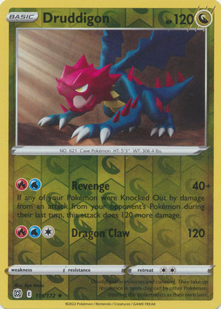 Karta Pokémon - Brilliant Stars - 113/172 - Druddigon (Reverse Holo)