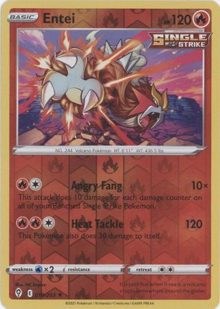 Karta Pokémon - Evolving Skies - 019/203 - Entei (Reverse Holo)