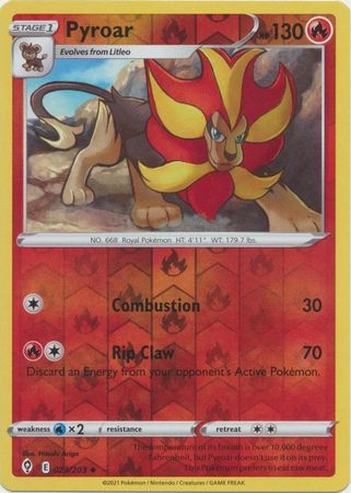 Karta Pokémon - Evolving Skies - 023/203 - Pyroar (Reverse Holo)