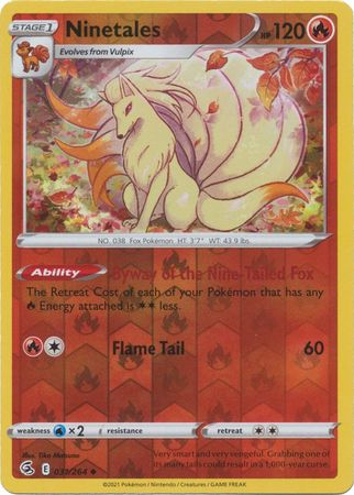 Karta Pokémon - Fusion Strike - 031/264 - Ninetales (Reverse Holo)