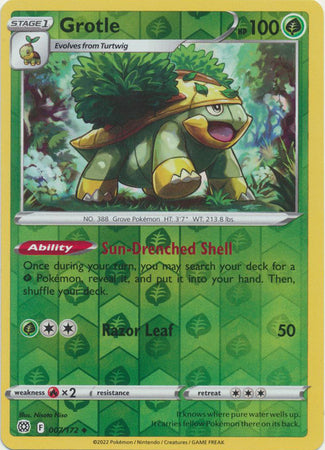 Karta Pokémon - Brilliant Stars - 007/172 - Grotle (Reverse Holo)