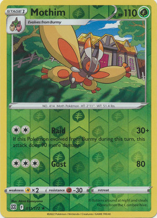 Karta Pokémon - Brilliant Stars - 011/172 - Mothim (Reverse Holo)