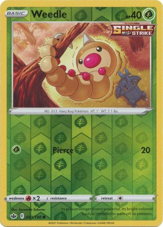Chilling Reign - 001/198 - Weedle (Reverse Holo)