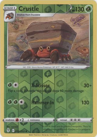 Karta Pokémon - Evolving Skies - 012/203 - Crustle (Reverse Holo)
