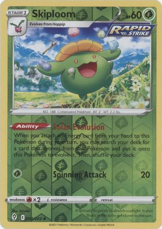 Karta Pokémon - Evolving Skies - 003/203 - Skiploom (Reverse Holo)
