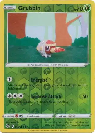 Karta Pokémon - Fusion Strike - 018/264 - Grubbin (Reverse Holo)