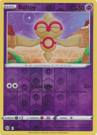 Karta Pokémon - Brilliant Stars - 058/172 - Baltoy (Reverse Holo)