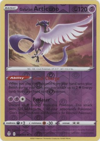 Karta Pokémon - Evolving Skies - 063/203 - Galarian Articuno (Reverse Holo)