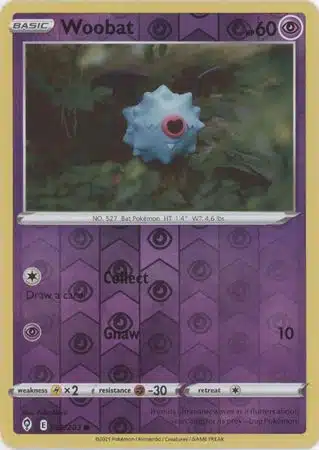 Karta Pokémon - Evolving Skies - 068/203 - Woobat (Reverse Holo)